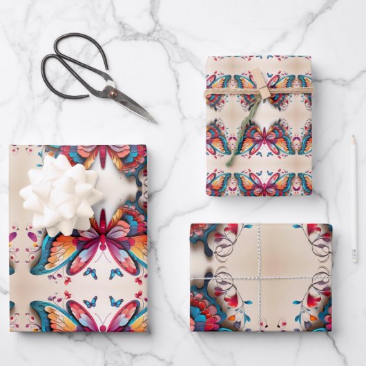 バタフライラッピング紙シート ラッピングペーパーシート (正面)