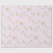 バタフライラッピング紙（ピンク） ラッピングペーパー (フラット)