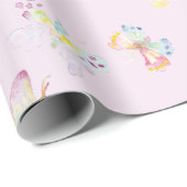 バタフライラッピング紙（ピンク） ラッピングペーパー (ロールコーナー)