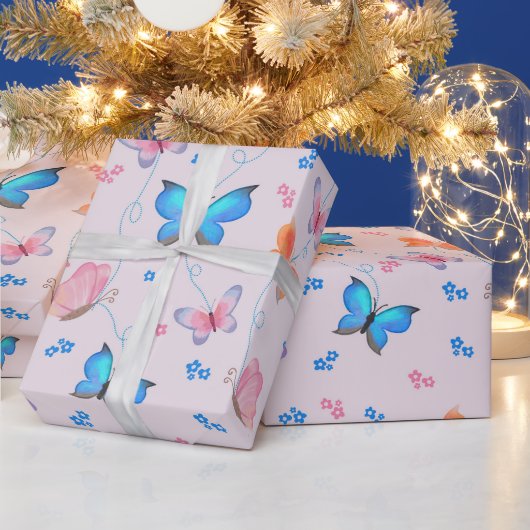 バタフライラッピング紙 ラッピングペーパー (クリスマス)