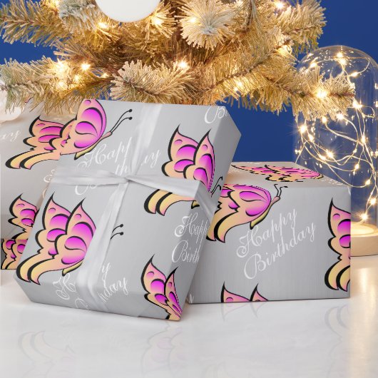 バタフライラッピング紙 ラッピングペーパー (クリスマス)