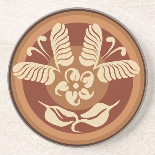 バタフライラテアートコースター コースター (正面)