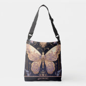 バタフライラバーフローラパープルピンク クロスボディバッグ (正面)