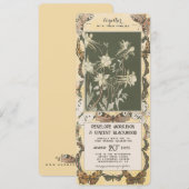 バタフライラブとオダマキ（植物）結婚- s 招待状 (正面/裏面)