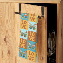 バタフライラブパターン |青とオレンジのグラデーション