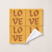 バタフライラブパターン |青とオレンジのグラデーション バスタオルセット (ウォッシュタオル)