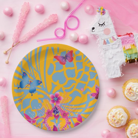 バタフライラブル特別な機会デザインアート ペーパープレート (パーティー)