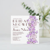 バタフライラベンダーフローラガーデンブライダルシャワー 招待状 (スタンド正面)