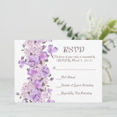バタフライラベンダーフローラガーデンRSVPカード 招待状 (スタンド正面)