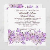 バタフライラベンダーフローラ庭園の結婚式招待状 招待状 (正面/裏面)