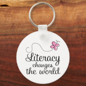 バタフライリテラシーが世界の贈り物を変える キーホルダー (正面)
