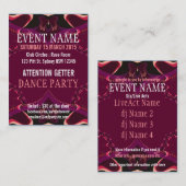 バタフライリボンイベントパーティーミニフライヤー 名刺 (正面/裏面)