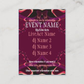 バタフライリボンイベントパーティーミニフライヤー 名刺 (裏面)