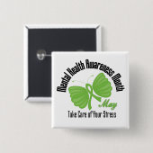 バタフライリボン精神衛生認識度月 缶バッジ (正面&裏面)