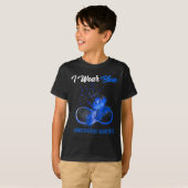 バタフライリボン羽状水頭症認識度 Tシャツ (正面フル)