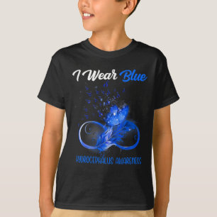 バタフライリボン羽状水頭症認識度 Tシャツ