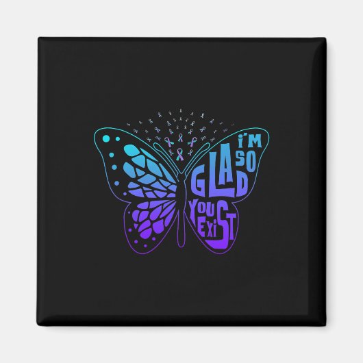 バタフライリボン自殺の前に存在して本当に良かった マグネット (正面)