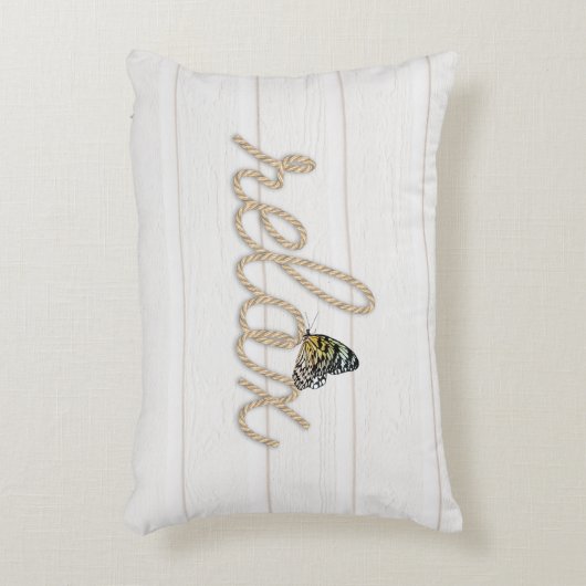 バタフライリラックスアクセント枕付きロープ文字 アクセントクッション (正面(垂直))
