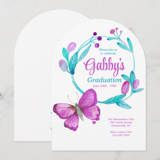 バタフライリング 招待状 (正面/裏面)