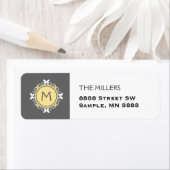 バタフライリースモノグラムホワイトイエローグレイ ラベル (インサイチュ)