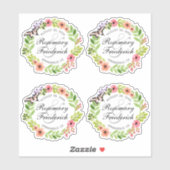 バタフライリース新郎新婦コンターステッカー シール (シート)