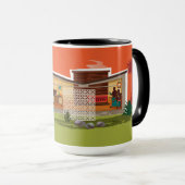 バタフライルーフミッドセンチュリーモダンハウス – SET マグカップ (正面右)