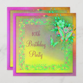 バタフライレインボーガールズ10thバースデーパーティー 招待状 (正面/裏面)