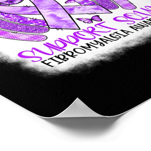 バタフライレインボーサポートスクワッド線維筋痛アウェア ポスター (角)