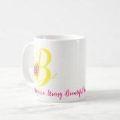 バタフライレターBフローラマグ コーヒーマグカップ (正面左)