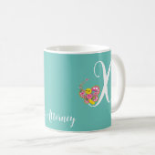 バタフライレターXフローラマグカップ コーヒーマグカップ (正面右)