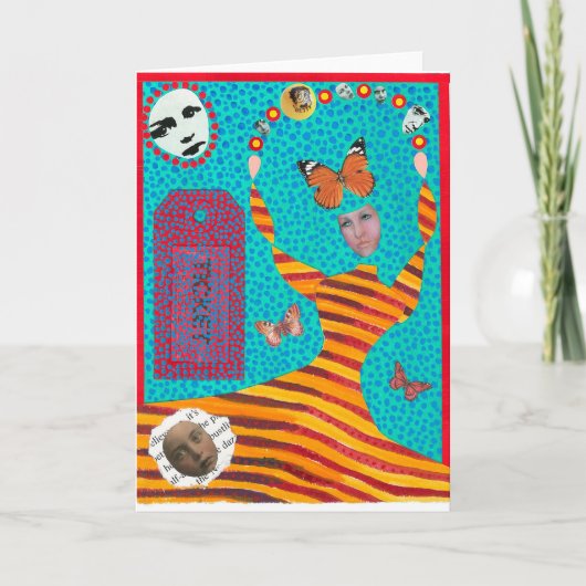 バタフライレディーグリーティングカード カード (正面)