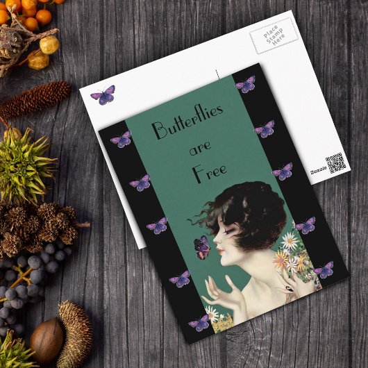 バタフライレディーポストカード ポストカード