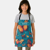 バタフライレトロカラフルパタパーソナライズされたーン エプロン (インサイチュ)