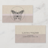 バタフライロゴほこりっぽいグレーピンク コーリングカード (正面/裏面)