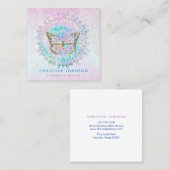 バタフライロゴエステティシャンサロンスパ スクエア名刺 (正面/裏面)