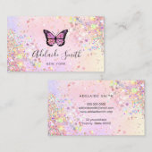 バタフライロゴシミュレートchunkyグリッター 名刺 (正面/裏面)