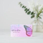 バタフライロゴフェイクオングリッターデザイン 名刺 (スタンド正面)