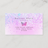 バタフライロゴフェイクオングリッターデザイン 名刺 (裏面)