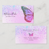 バタフライロゴフェイクオングリッターデザイン 名刺 (正面/裏面)