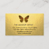 バタフライロゴ金ゴールドガーリーグリッターモダン事業 名刺 (裏面)
