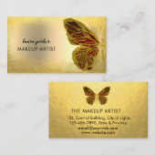 バタフライロゴ金ゴールドガーリーグリッターモダン事業 名刺 (正面/裏面)