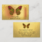 バタフライロゴ金ゴールドガーリーモダングリッター 名刺 (正面/裏面)