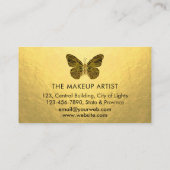 バタフライロゴ金ゴールドグリッター滴下ブガーリーシン 名刺 (裏面)