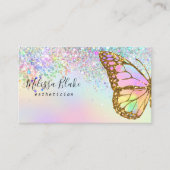 バタフライロフェイクグパステルグリッター 名刺 (正面)