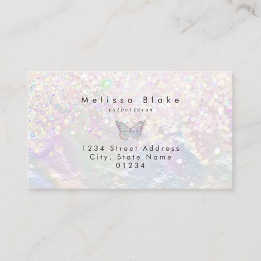バタフライロフェイクゴグリッター名刺 名刺 (裏面)