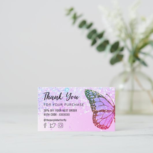 バタフライロフェイクゴ感謝していオ 名刺 (スタンド正面)