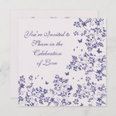 バタフライロマンス/深いラベンダー 招待状 (正面/裏面)