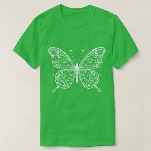 バタフライワイヤーフレームデザイン Tシャツ (デザイン正面)
