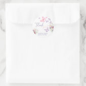 バタフライワイルドフラワーありがとう ラウンドシール (バッグ)