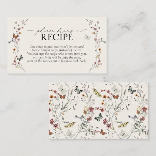 バタフライワイルドフラワーお願いレシピ持参 エンクロージャーカード (正面/裏面)